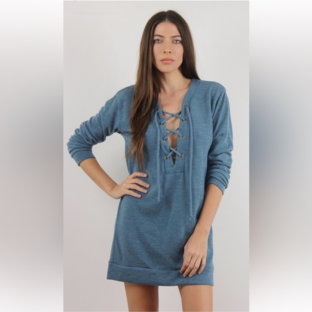 The Classic Blue Long Sleeve Dress